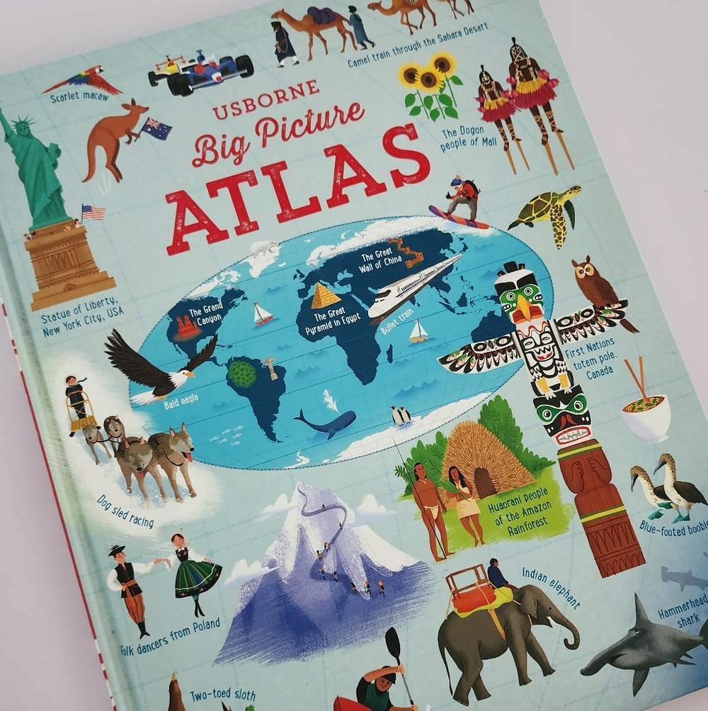 Usborne Big Picture Atlas - Colorful Illustrated World Atlas